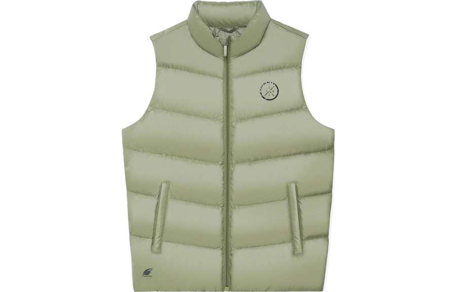Li-Ning Li Ning Down Vests Men's Blue Grass Green Stand Collar Moderate Other