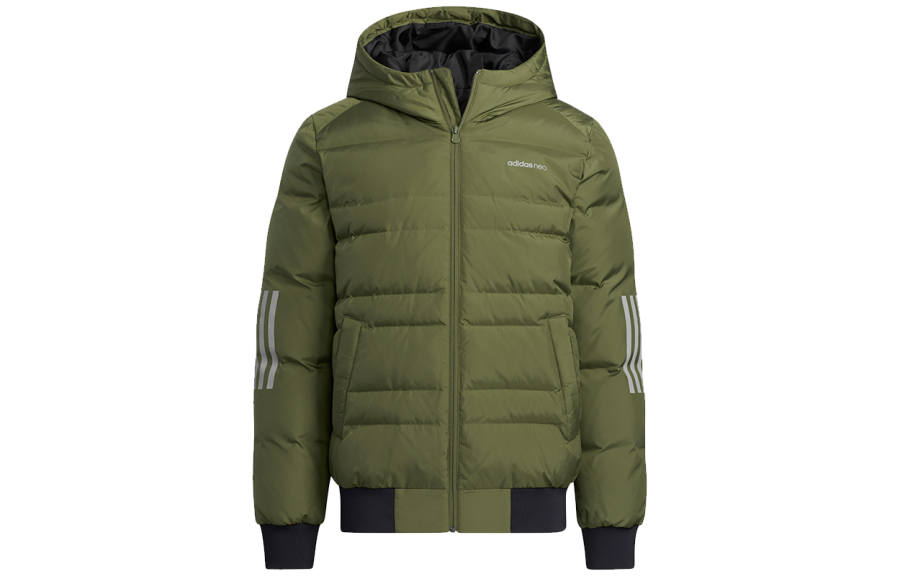 Adidas Neo Down Jackets Men's Olive Hooded Moderate Other