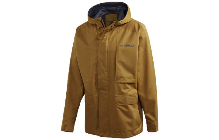 Adidas Adidas Outdoor Hiking Waterproof And Windproof Windbreaker Jacket Men's Earth Yellow