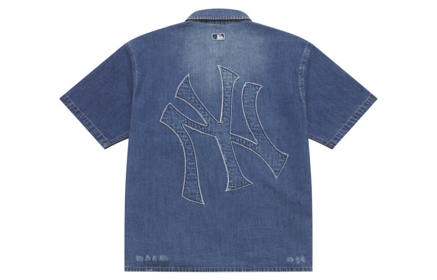MLB New York Yankees Shirts Unisex Blue Suggest 1 Size Down V Neck Moderate