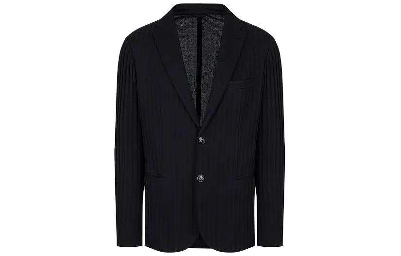 EMPORIO ARMANI Business Suits Men's Black V Neck Moderate Business Suit