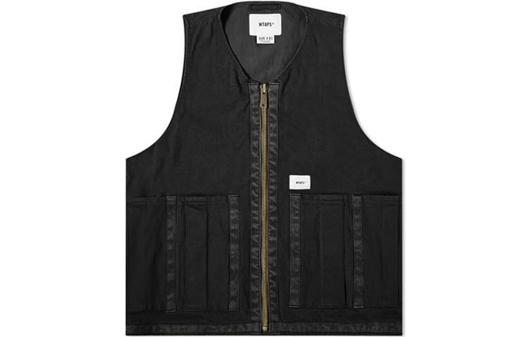 WTAPS WTAPS Vests Unisex Black Collarless Moderate