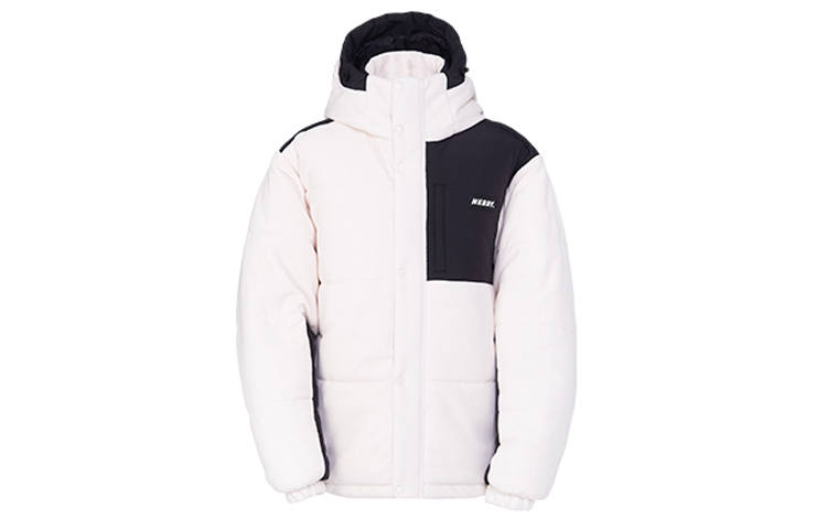 Nerdy Nerdy Puffer Jackets Unisex Ivory Hooded Thickened