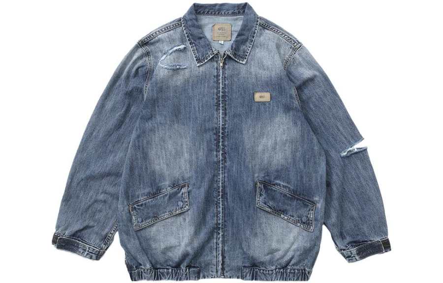 MADNESS MADNESS Denim Jackets Unisex Blue Lapel Moderate Other