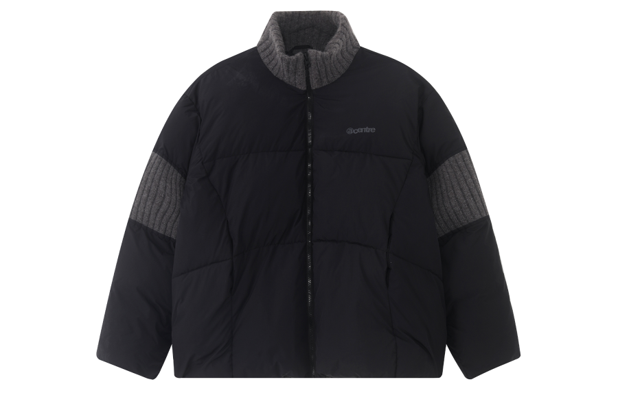 F426 F426 Puffer Jackets Unisex Stand Collar Moderate Patchwork Puffer Jacket
