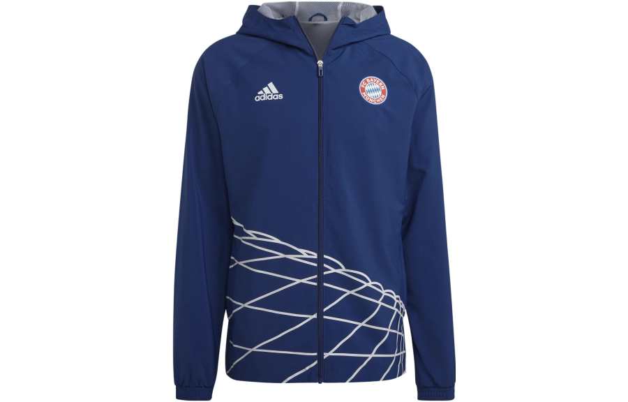 Adidas Adidas Windbreaker Jackets Men's Blue Hooded Moderate
