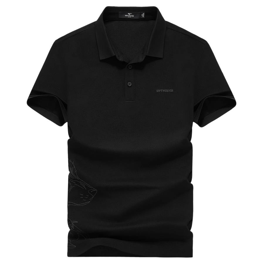 SEPTWOLVES Polo Shirt Unisex Black