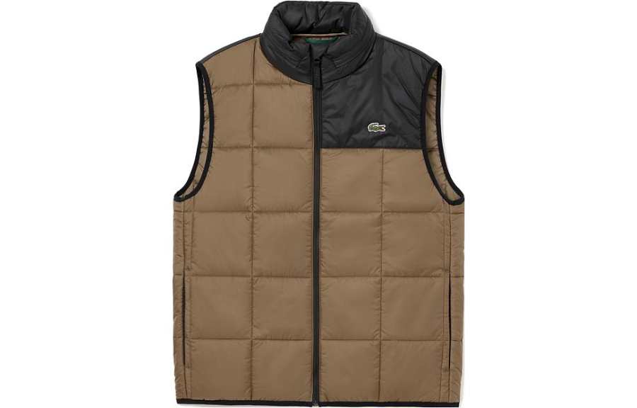 LACOSTE LACOSTE Vests Men's Black Brown Multicolor Stand Collar Moderate Other
