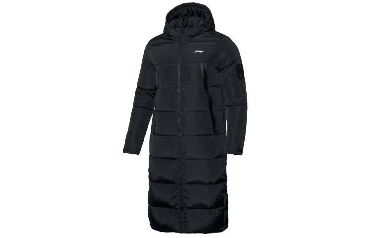 Li-Ning Li Ning Down Jackets Men's Black Hooded Moderate Down Coat