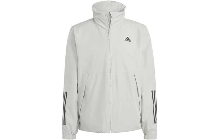Adidas Adidas Jackets Men's Metallic Gray Stand Collar Moderate Hard Shell