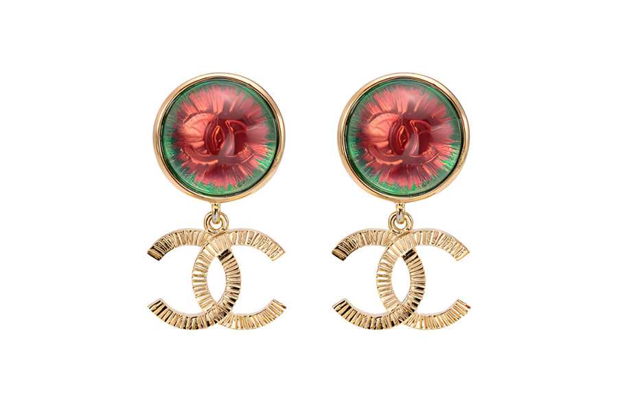 CHANEL CHANEL Crystal Earrings Women's