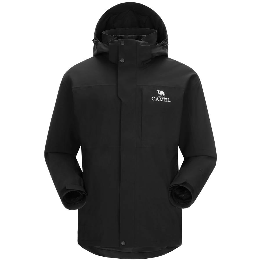 CAMEL CAMEL Windbreaker Jackets Men's Detachable Hood Moderate 3 In 1