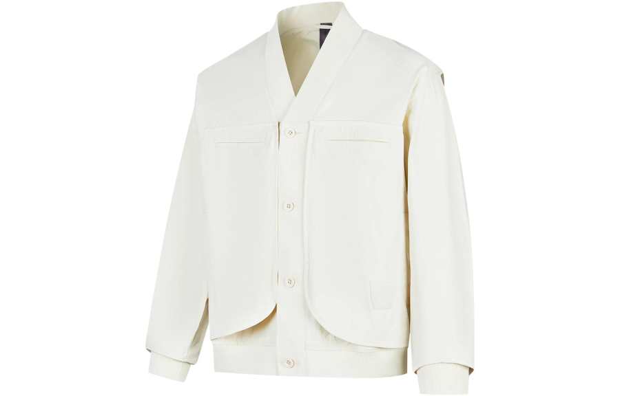 Li-Ning Li Ning Jackets Men's White V Neck Moderate Other
