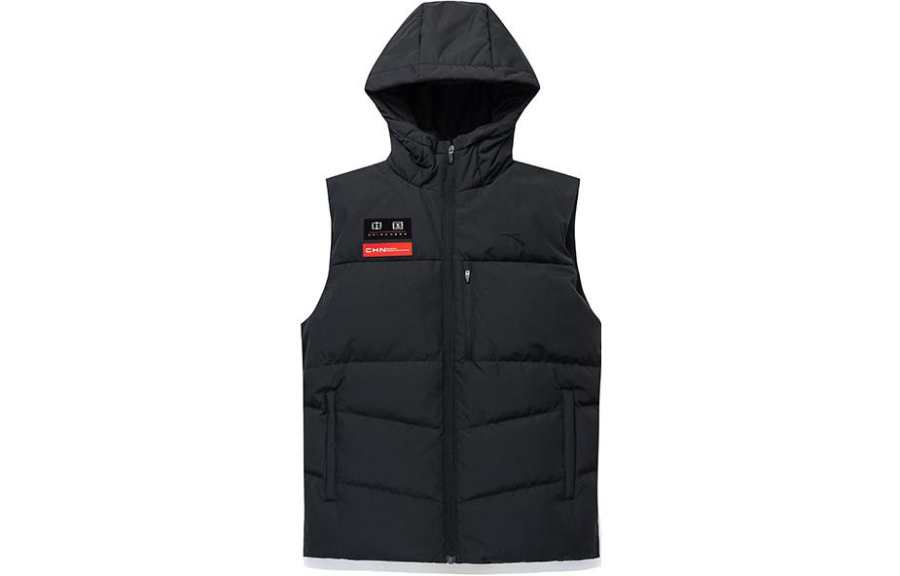 ANTA Variety Training Collection Down Vests Men's Black Hooded Non Detachable Moderate Other