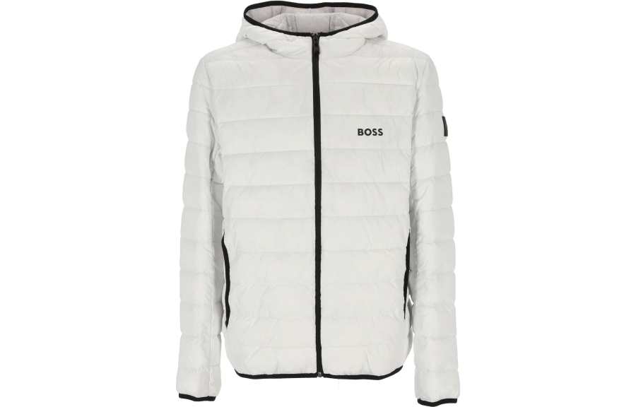 HUGO BOSS Jackets Men's White Hooded Moderate