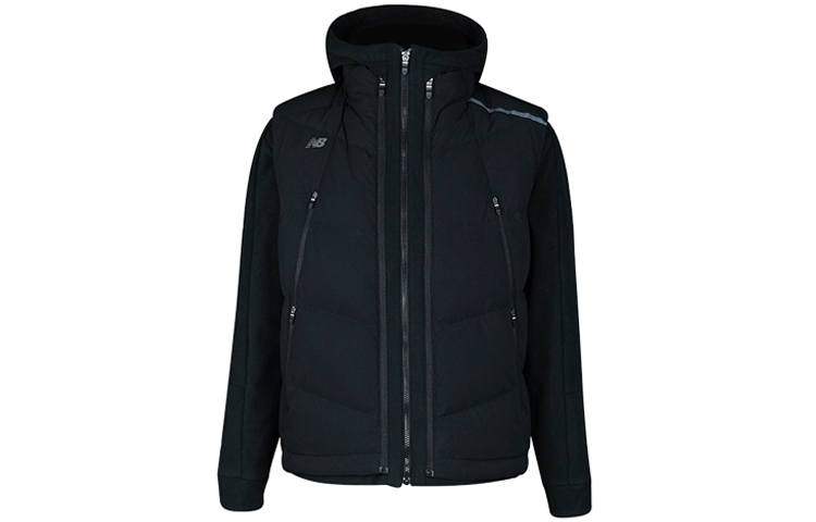 New Balance New Balance Down Vests Men's Black Hooded Thickened