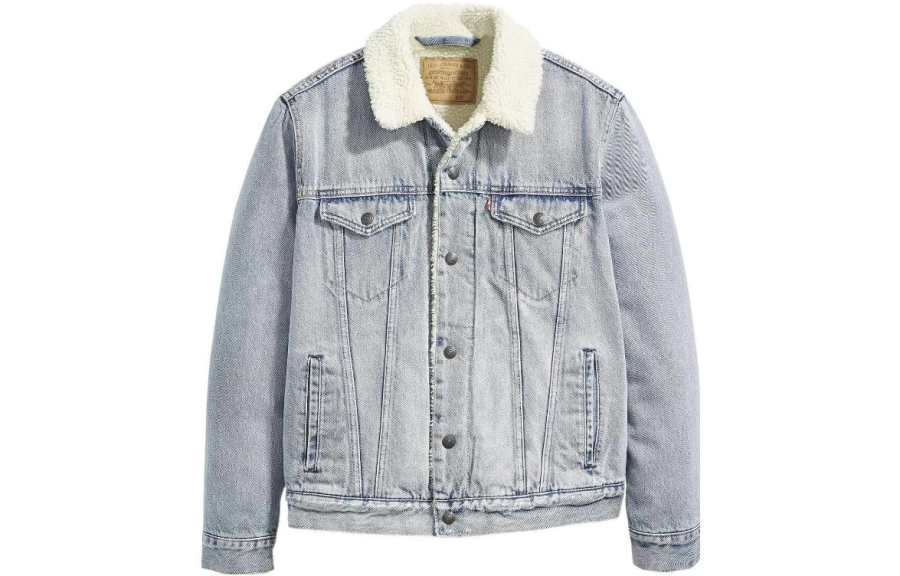Levis Levis Denim Jackets Men's Blue Lapel Moderate Straight Fit