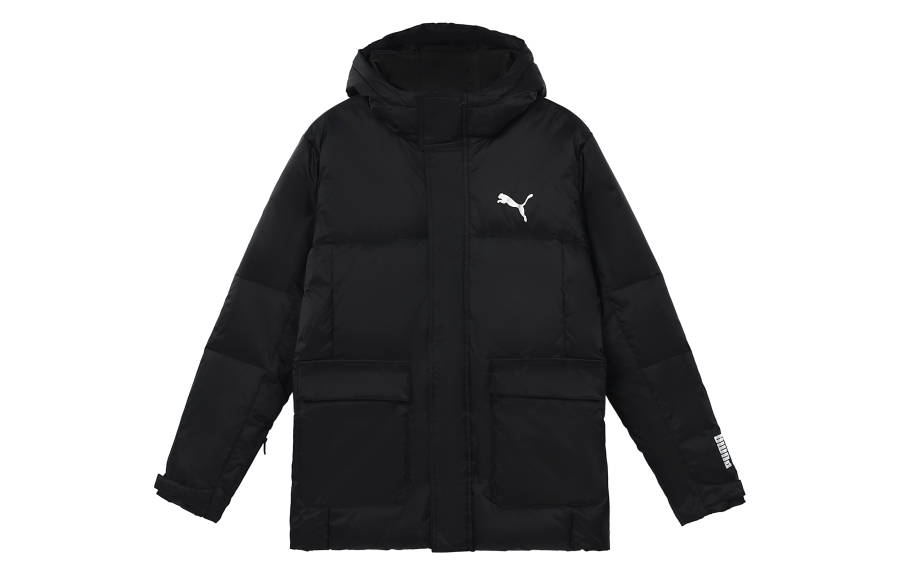 PUMA Down Jackets Men's Black Hooded Moderate Other