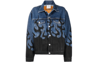 Vetements Denim Jackets Unisex Blue Lapel Moderate Straight Fit