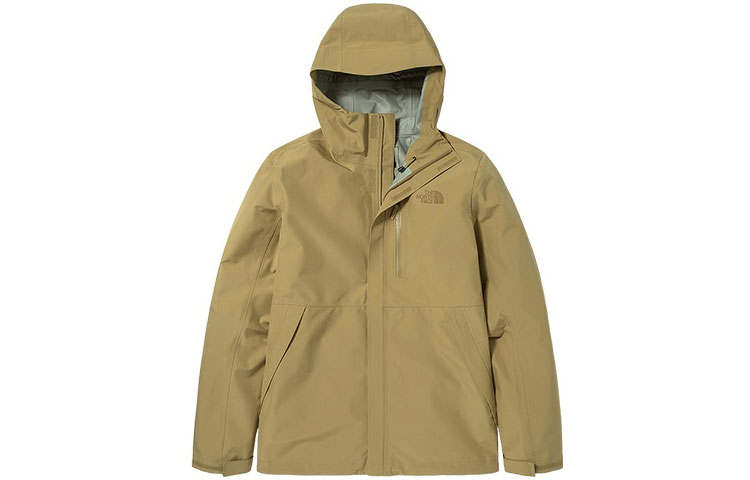 THE NORTH FACE Windbreaker Jackets Men's Khaki Hooded Moderate