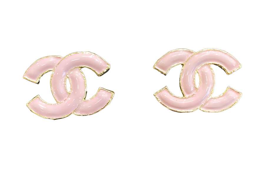 CHANEL CHANEL Metal Stud Earrings Women's Pink