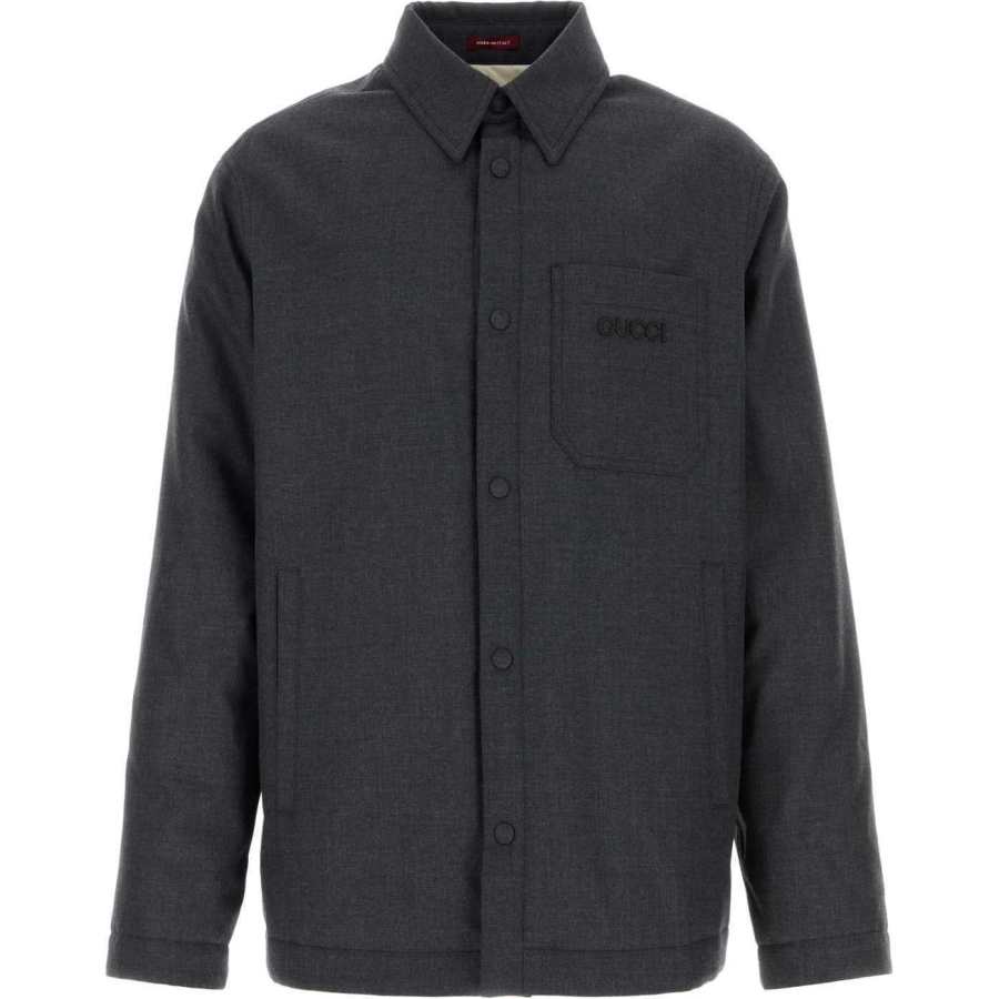GUCCI GUCCI Logo Embroidered Button Up Jacket