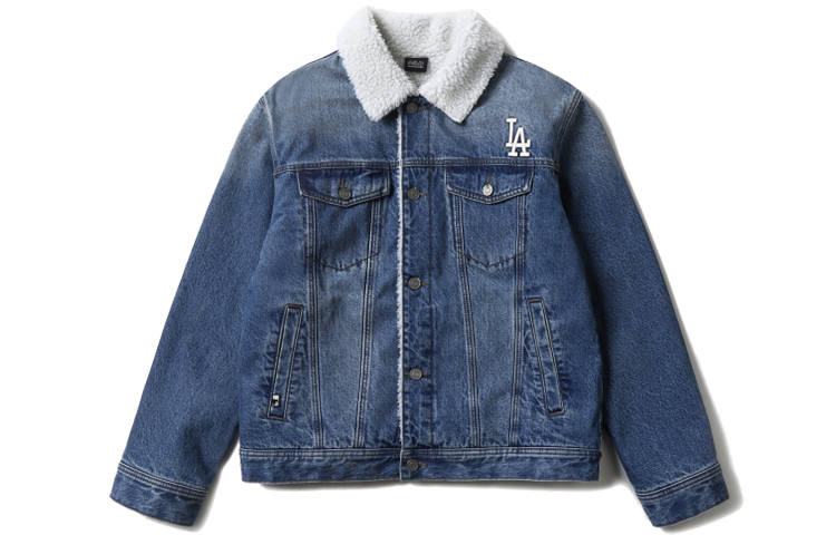 MLB Los Angeles Dodgers Denim Jackets Unisex Blue Square Collar Moderate Other