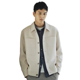 A.B.X Large Patch Pocket Workwear Lapel Spring Jackets & Coats Men's