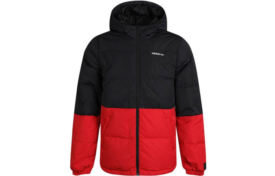 Adidas Neo Down Jackets Men's Red Hooded Moderate