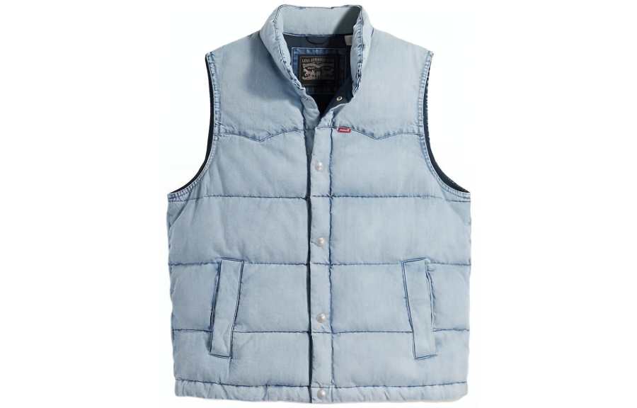 Levis Levis Vests Men's Blue Stand Collar Moderate Other