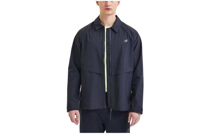 New Balance New Balance UQJ UNI ACTIVE RUN Jackets Men's Marine Blue Lapel Moderate Other