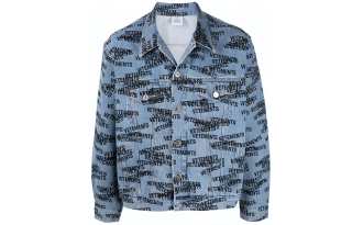Vetements Denim Jackets Unisex Blue Lapel Moderate Straight Fit