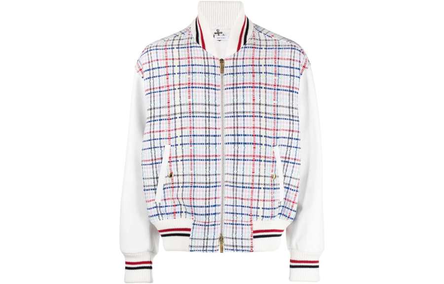 THOM BROWNE THOM BROWNE Gingham Check Zipped Bomber Jacket