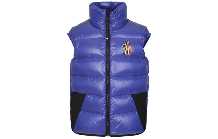 Moncler Grenoble Vests Unisex Blue Stand Collar Moderate Other