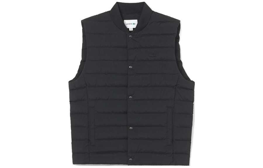 LACOSTE LACOSTE Vests Men's Black Stand Collar Thin Other
