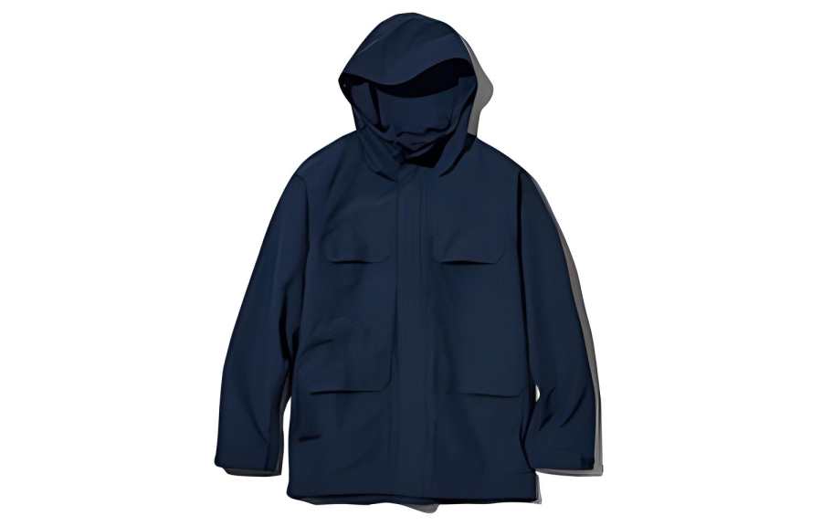 UNIQLO Waterproof And Breathable Windbreaker Jacket Men's Navy Blue