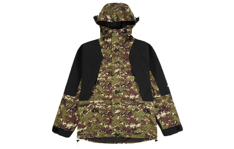 THE NORTH FACE Apparel Collection Windbreaker Jackets Men's Green Camouflage Hooded Moderate