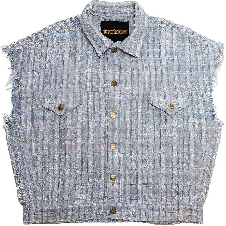 Drew house Crush Series Vests Unisex Blue Lapel Moderate Workwear