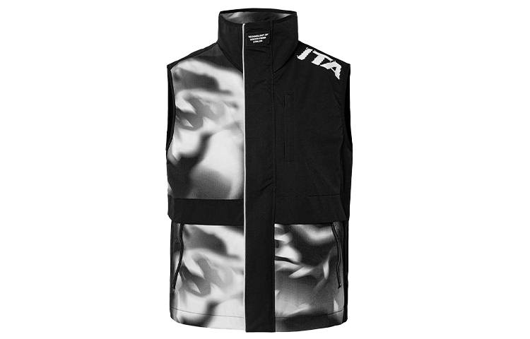 Kappa Vests Men's Black 990 Stand Collar Moderate Urban Techwear
