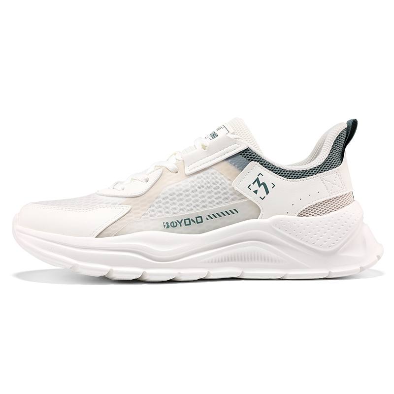 361° Slip Resistant, Abrasion Resistant, Breathable Low top Casual Sprint Running Shoes Men's White Green