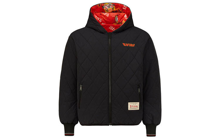 EVISU EVISU Down Jackets Unisex Hooded Thickened Reversible