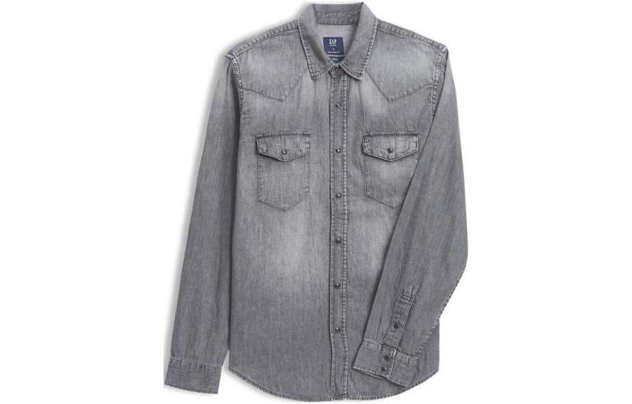 GAP GAP Denim Jackets Men's Concrete Gray Moderate