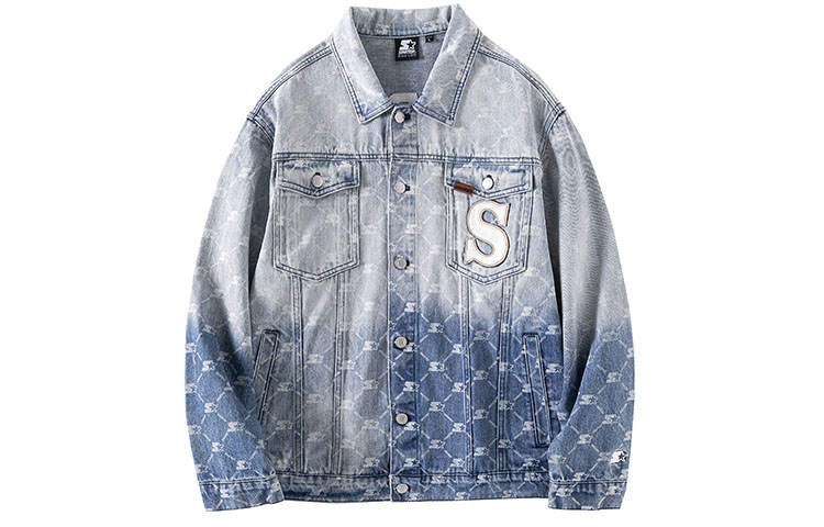 STARTER STARTER Denim Jackets Unisex Denim Blue Lapel Moderate Straight Fit
