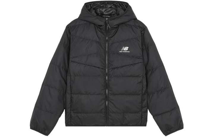 New Balance New Balance Casual Down Jacket Down Jackets Men's Black Hooded Moderate Quilted Down Jacket