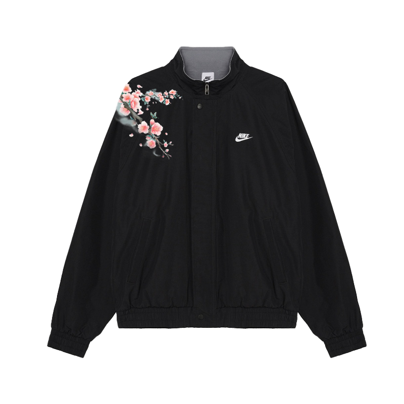 Nike Nike Casual Minimalist Style City Commuting Sports New Chinese Style Print Fleece Lined Jackets & Coats Unisex Black