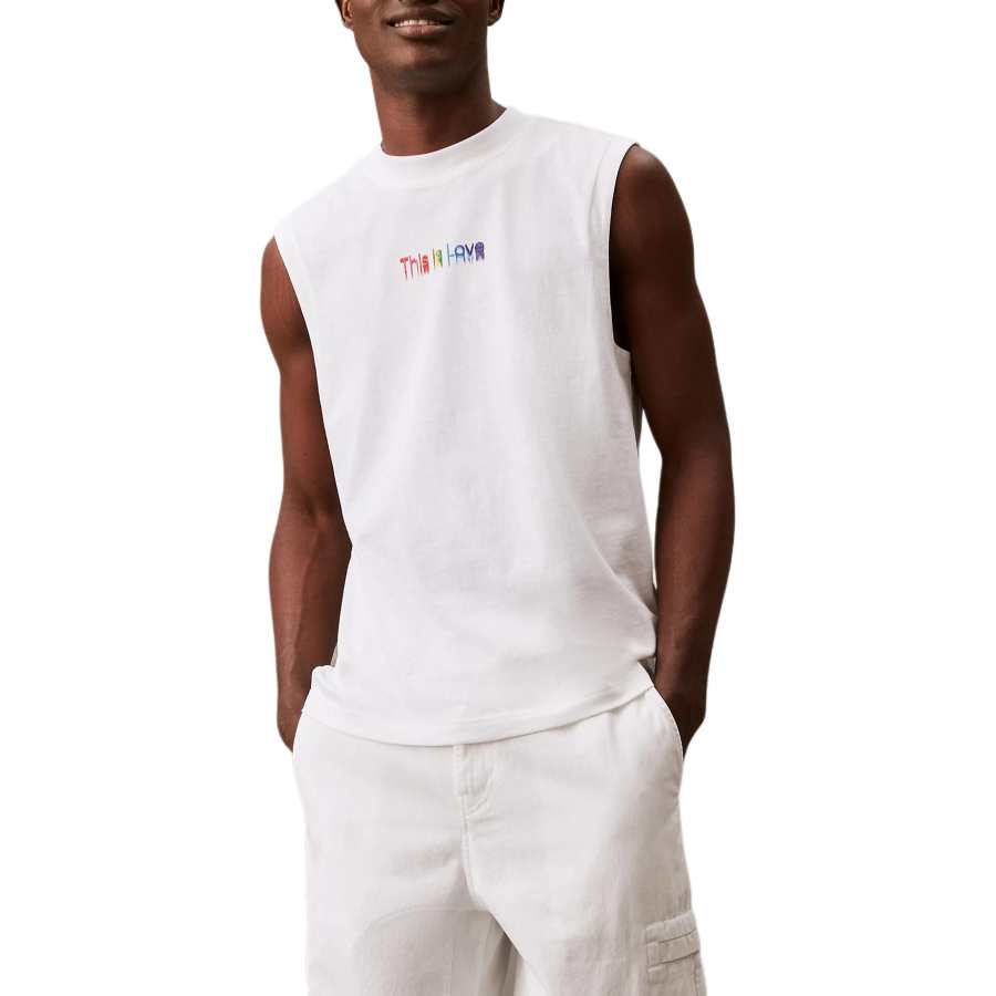 CALVIN KLEIN T Shirt Europe Version Men's Bright White