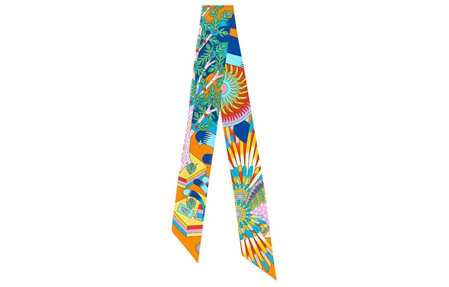 HERMES HERMES Scarves Unisex Vibrant Orange