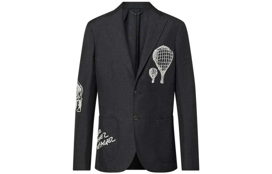 LOUIS VUITTON Business Suit Coat Men's Black