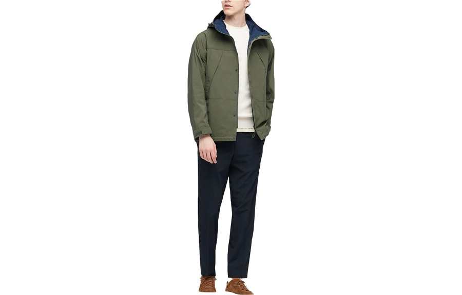 UNIQLO Jackets Men's Olive Hooded Moderate Other