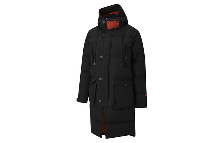 PUMA PUMA X ATTEMPT Down Jackets Men's Black Hooded Thickened Down Coat